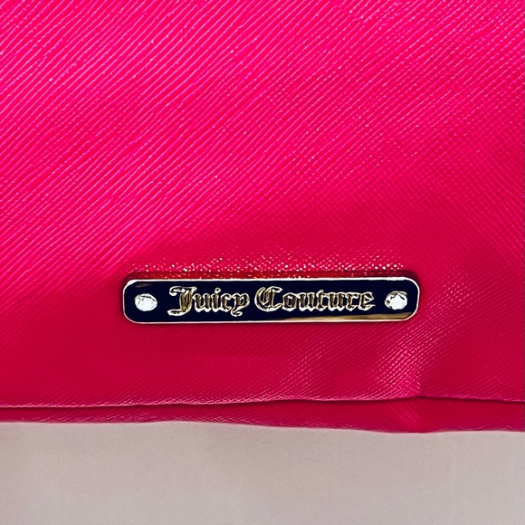 NWOT Juicy Couture Hot Pink w/ Black & White Stripe Side Panel Large Tote - - Picture 1 of 12